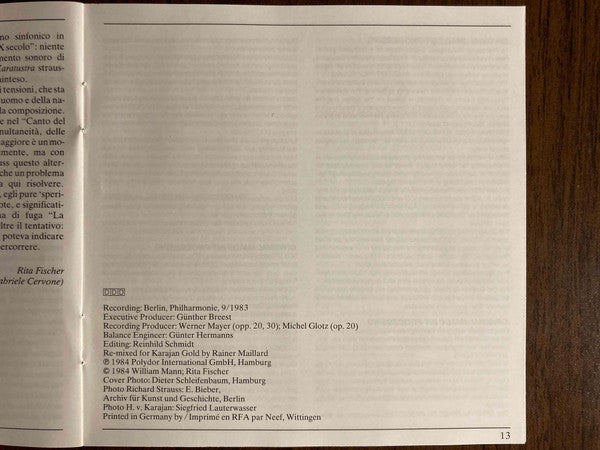 Richard Strauss, Berliner Philharmoniker, Herbert von Karajan : Also Sprach Zarathustra = Ainsi Parlait Zarathoustra • Don Juan (CD, Album, RE, RM, PMD)