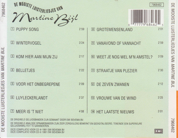 Martine Bijl : De Mooiste Luisterliedjes Van Martine Bijl (CD, Comp)