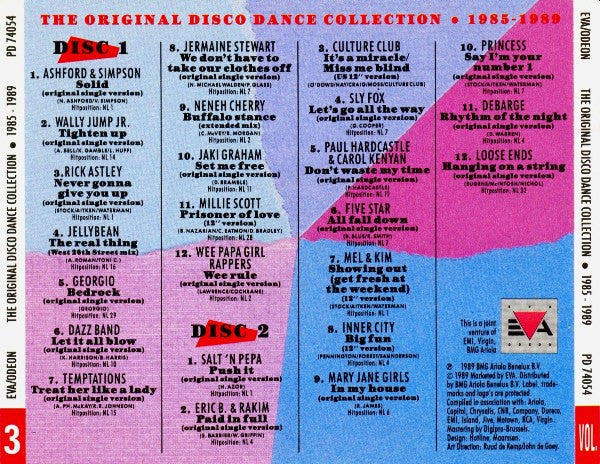 Various : The Original Disco Dance Collection - Vol. 3 - 1985-1989 (2xCD, Comp)