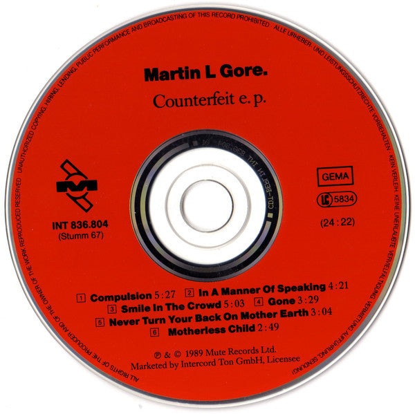 Martin L. Gore : Counterfeit e.p. (CD, EP)