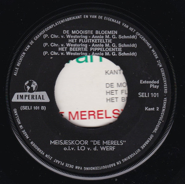 Radiokoor "De Merels" : Liedjes van de Kinderpostzegels (7", EP)