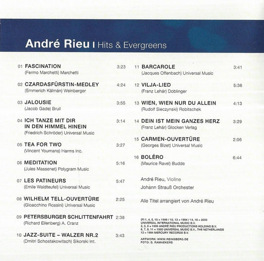André Rieu - Johann Strauß Orchestra : André Rieu I (Hits & Evergreens) (CD, Album)