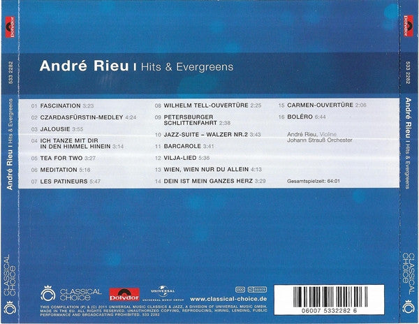 André Rieu - Johann Strauß Orchestra : André Rieu I (Hits & Evergreens) (CD, Album)