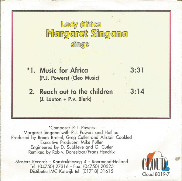 Margaret Singana : Music For Africa (7")