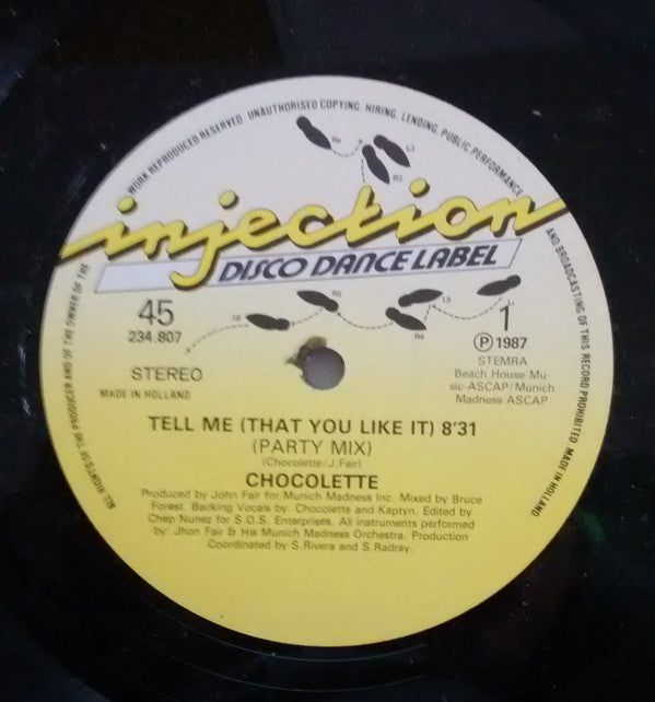 Chocolette : Tell Me (That You Like It) (12")
