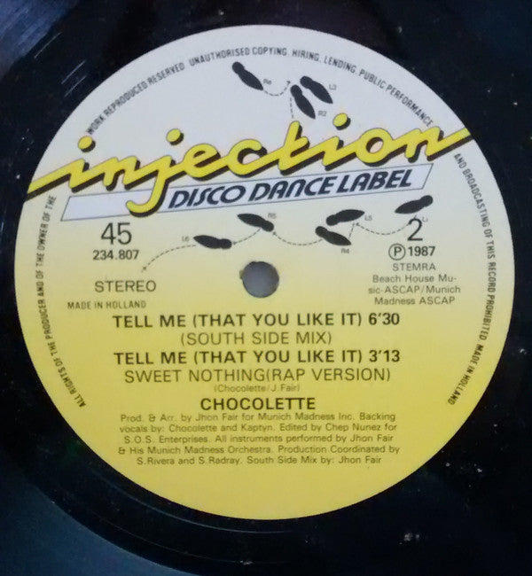 Chocolette : Tell Me (That You Like It) (12")