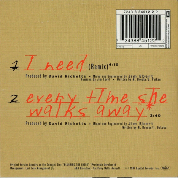 Meredith Brooks : I Need (CD, Single)