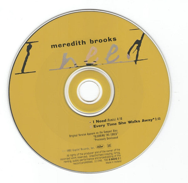 Meredith Brooks : I Need (CD, Single)