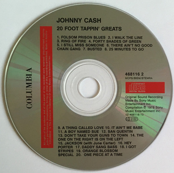 Johnny Cash : Itchy Feet - 20 Foot-Tappin' Greats (CD, Comp, Mono)