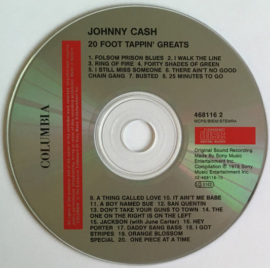 Johnny Cash : Itchy Feet - 20 Foot-Tappin' Greats (CD, Comp, Mono)