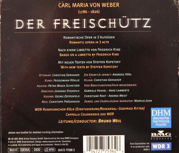 Carl Maria von Weber : Der Freischütz (2xCD)