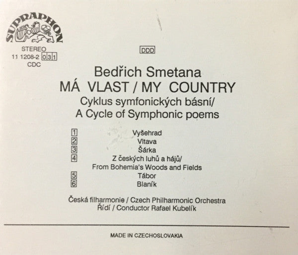 Bedřich Smetana, The Czech Philharmonic Orchestra, Rafael Kubelik : Má Vlast (CD)