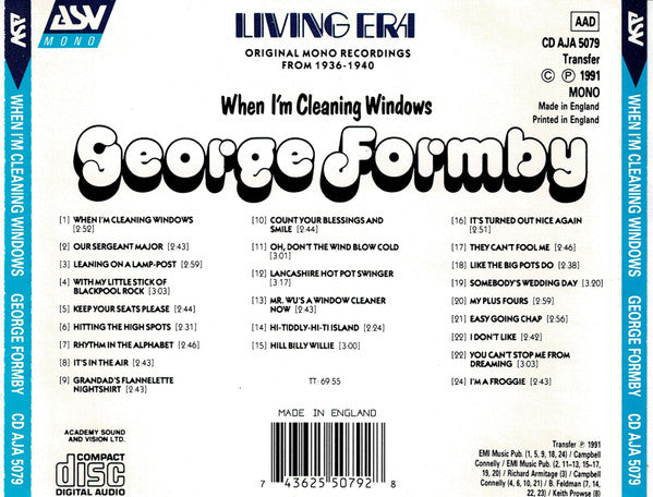 George Formby : When I'm Cleaning Windows (CD, Comp, Mono)