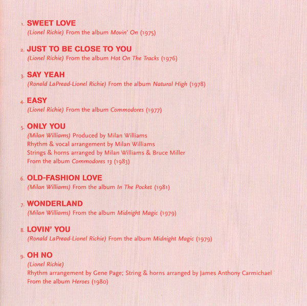 Commodores : Love Songs (CD, Comp)