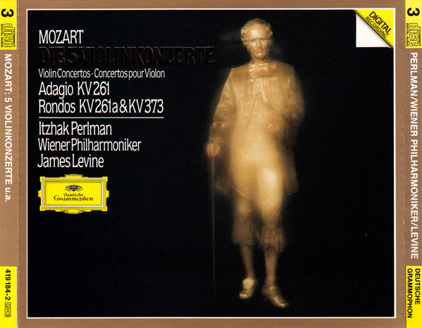 Wolfgang Amadeus Mozart, Itzhak Perlman, Wiener Philharmoniker, James Levine (2) : Die 5 Violinkonzerte = Violin Concertos = Concertos Pour Violon • Adagio KV 261 • Rondos KV 261a & KV 373 (3xCD, Comp)