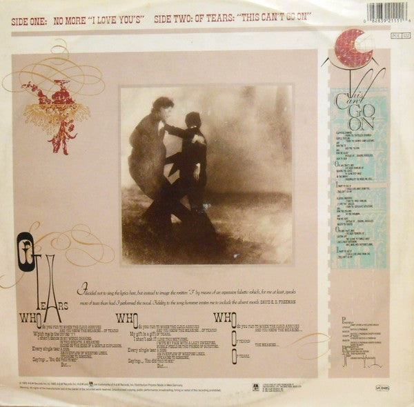 The Lover Speaks : No More "I Love You's" (12")