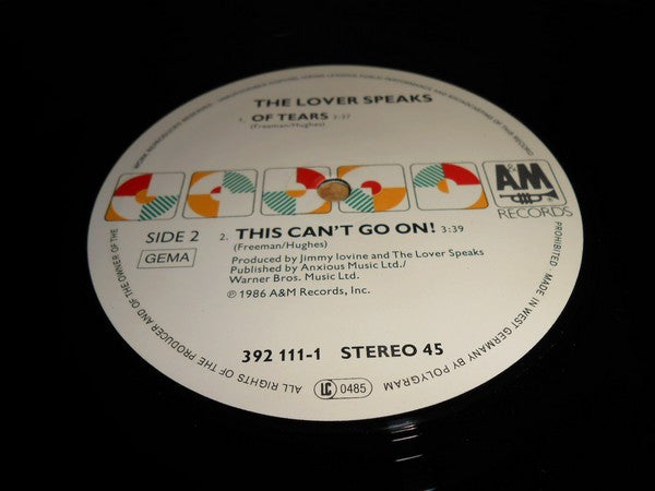 The Lover Speaks : No More "I Love You's" (12")