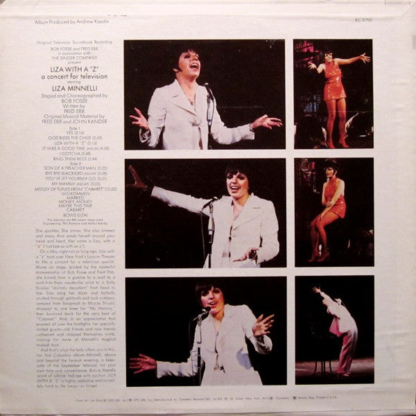 Liza Minnelli : Liza With A "Z" (A Concert For Television) (LP, Album, Pit)