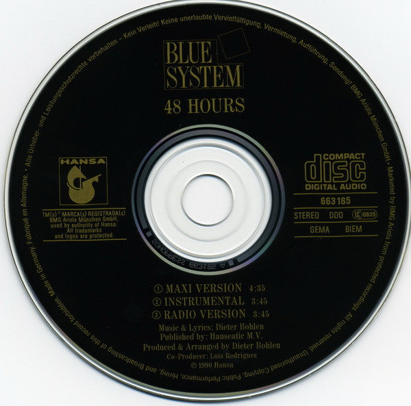 Blue System : 48 Hours (CD, Maxi)