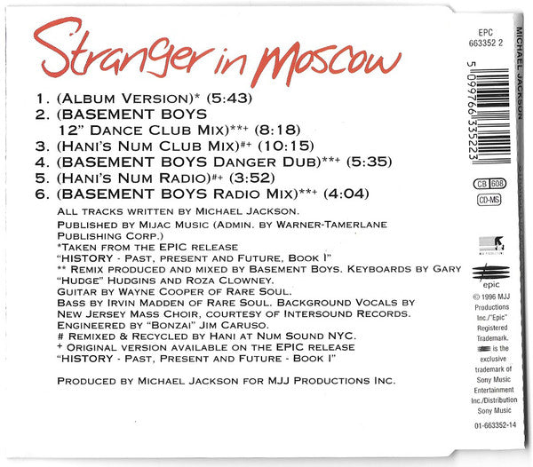 Michael Jackson : Stranger In Moscow (CD, Maxi, RP, CD1)