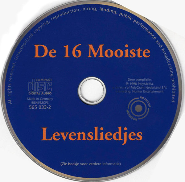 Various : De 16 Mooiste Levensliedjes (CD, Comp)