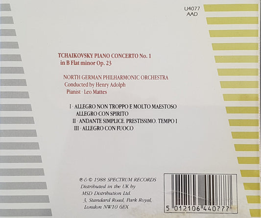 Pyotr Ilyich Tchaikovsky : Tchaikovsky Piano Concerto No. 1 in B Flat minor Op. 23 (CD, Album)