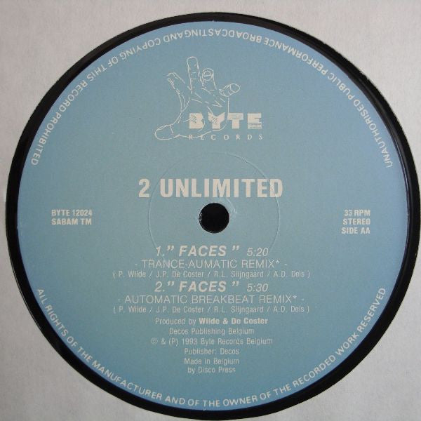 2 Unlimited : Faces (12")