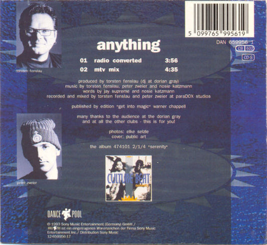 Culture Beat : Anything (CD, Single, Car)