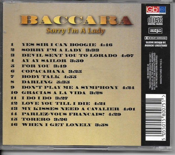 Baccara : Sorry I'm A Lady (CD, Comp)