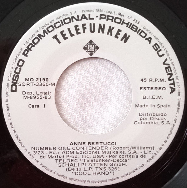 Anne Bertucci : Number One Contender (7", Single, Promo)
