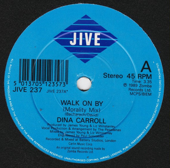 Dina Carroll : Walk On By (7", Single)