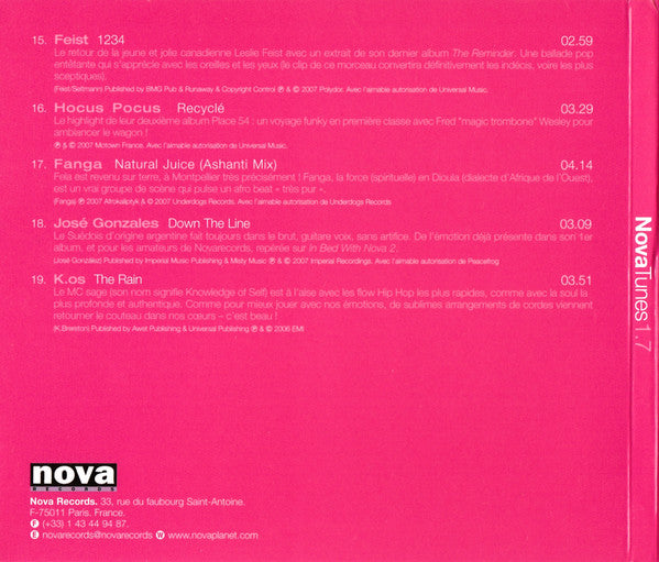 Various : Nova Tunes 1.7 (CD, Comp)
