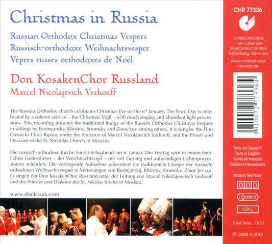 Don Kosaken-Chor, Marcel Verhoeff : Christmas In Russia (CD, Album)