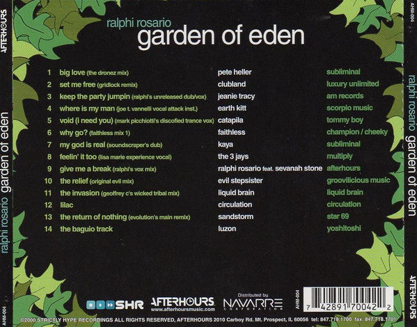 Various : Ralphi Rosario - Garden Of Eden (CD, Mixed)