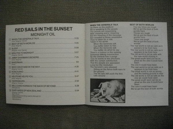 Midnight Oil : Red Sails In The Sunset (CD, Album, RE, RP)