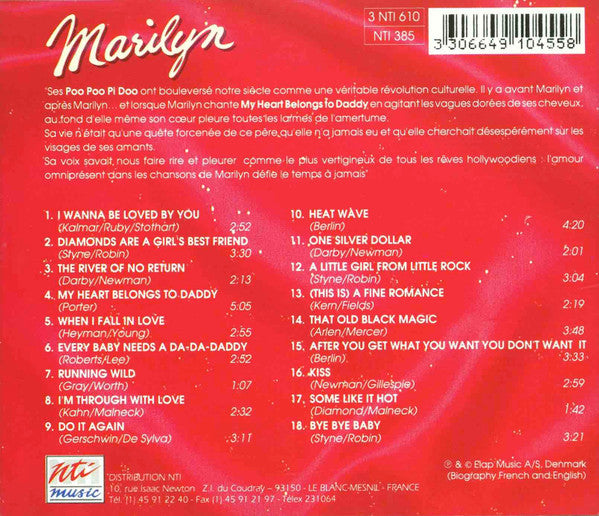 Marilyn Monroe : La Legende (CD, Comp)
