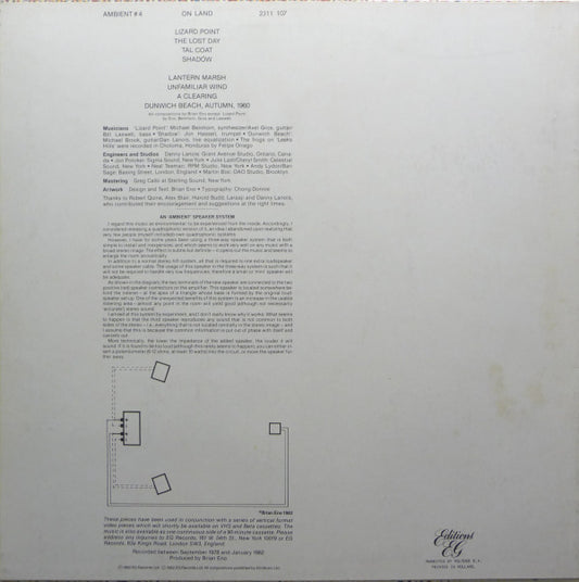 Brian Eno : Ambient 4 (On Land) (LP, Album)