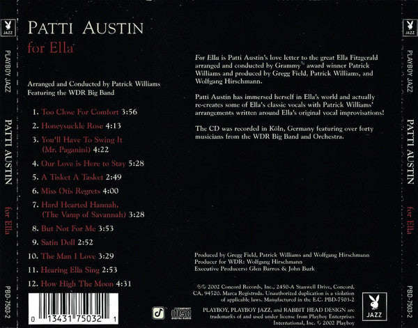 Patti Austin : For Ella (CD, Album)