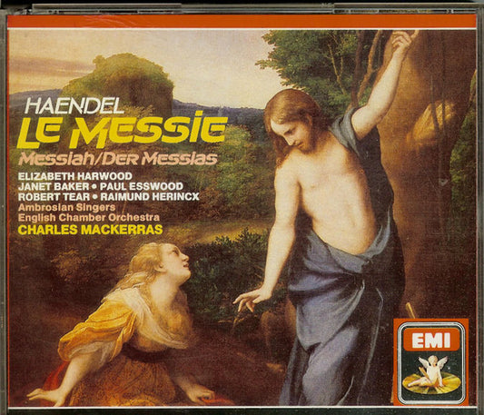Georg Friedrich Händel – Elizabeth Harwood •  Janet Baker •  Paul Esswood •  Robert Tear •  Raimund Herincx •  The Ambrosian Singers •  English Chamber Orchestra •  Sir Charles Mackerras : Le Messie = Messiah = Der Messias (2xCD, Album, RE, RM)