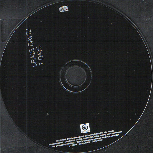 Craig David : 7 Days (CD, Single)