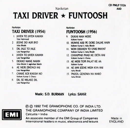 S. D. Burman, Sahir Ludhianvi : Taxi Driver / Funtoosh (CD, Comp)