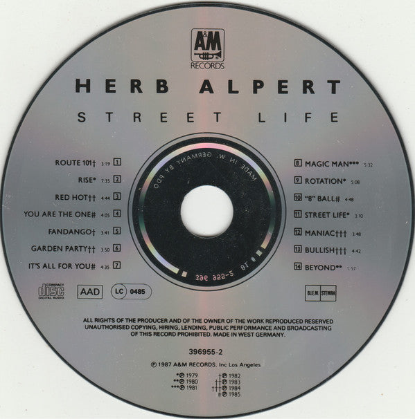 Herb Alpert : Street Life (CD, Comp)