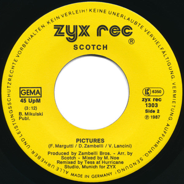 Scotch : Pictures (The Power Mix) (7", Single)