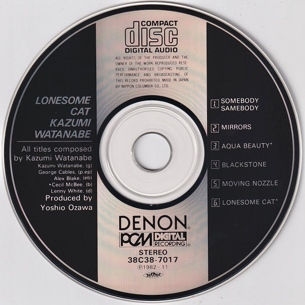 Kazumi Watanabe = Kazumi Watanabe : Lonesome Cat = ロンサム・キャット (CD, Album, RE)