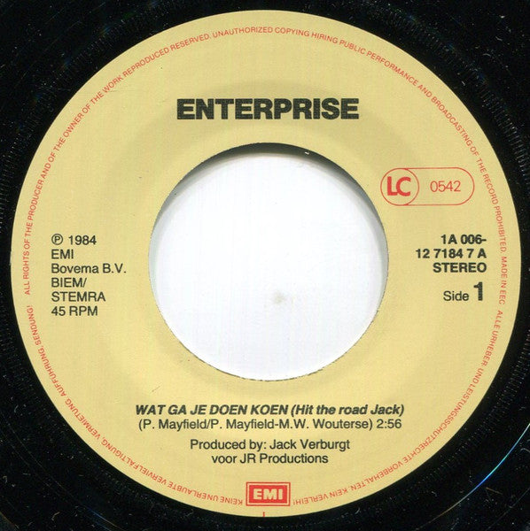 Enterprise (9) : Lay Down Beside Me (7", Single)