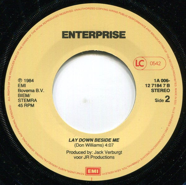 Enterprise (9) : Lay Down Beside Me (7", Single)