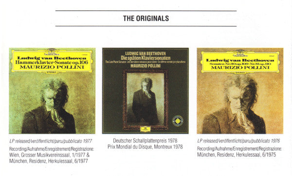 Ludwig van Beethoven, Maurizio Pollini : Die Späten Klaviersonaten = The Late Piano Sonatas = Les Dernières Sonates Pour Piano (2xCD, Comp, RE, RM, PMD)