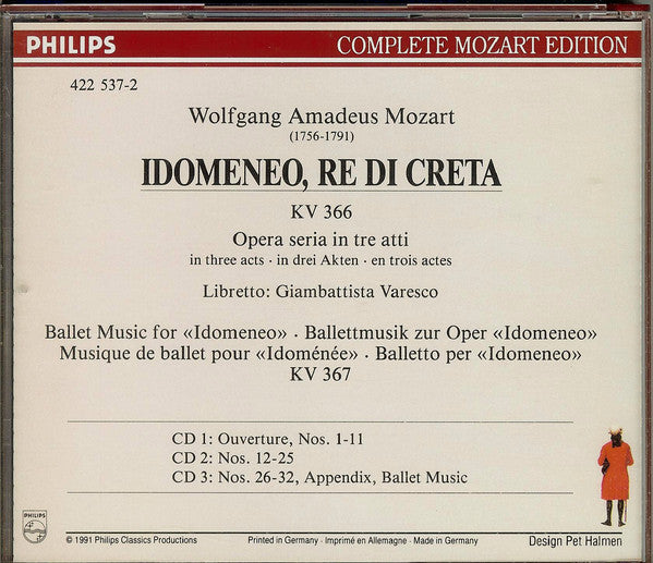 Wolfgang Amadeus Mozart : Idomeneo (3xCD, Album + Box, Sli)