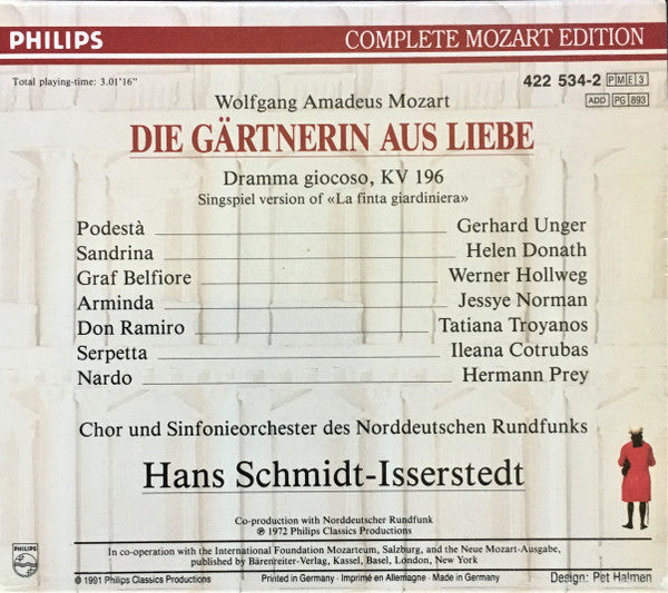 Mozart* : Die Gärtnerin Aus Liebe (3xCD, Album, RE + Box, Sli)