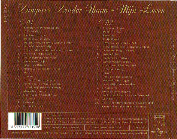 Zangeres Zonder Naam : Mijn Leven (2xCD, Comp)